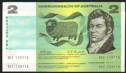 1968 Australia $2 Phillips / Randall (consec. pair) L000425